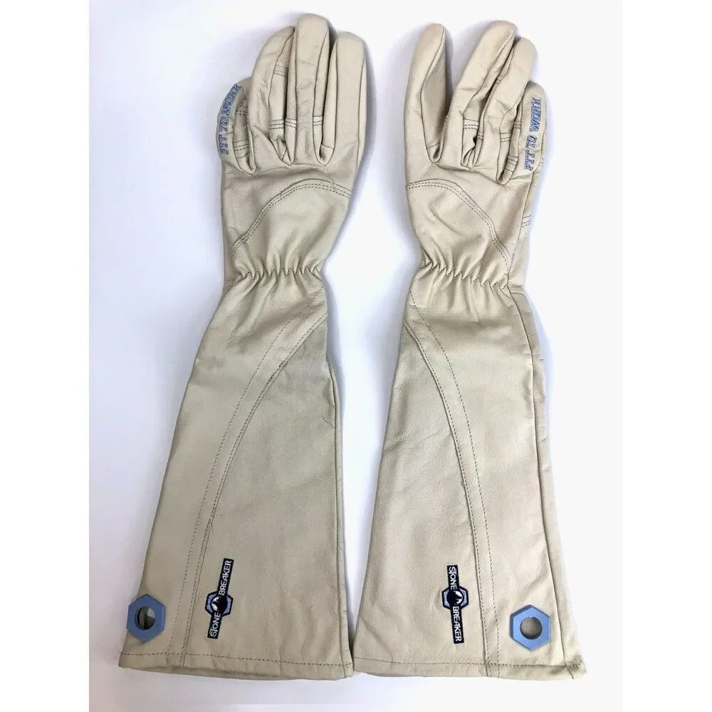 StoneBreaker Leather Rose Gloves Goatskin Sz S Gauntlet 'Fit to Work' Patented